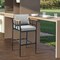 Armen Living Wiglaf Outdoor Patio Bar Stool in Aluminum and Teak with Gray Cushions 840254333055 - alternate 7